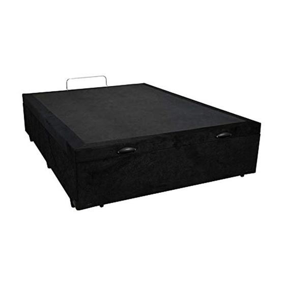 Imagem de Cama Box Baú Casal Suede Preto