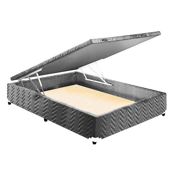 Cama Box Baú Casal Universal Rústico Gray (138x188x36) - Paropas Menor preço em Cama Box Baú Casal Universal Rústico Gray (138x188x36) - Paropas