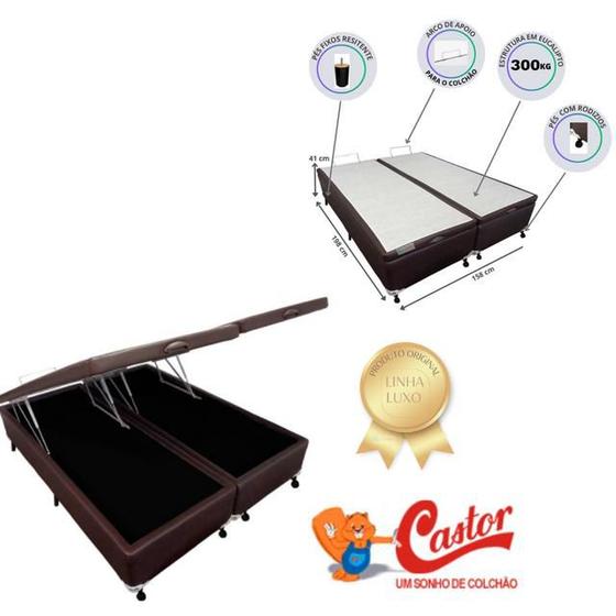 Imagem de Cama Box Baú Castor Casal Queen 158x198 - Maior resistência durabilidade 