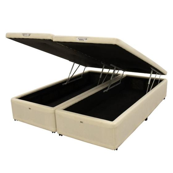 Imagem de Cama Box Baú Castor King Vellus Bege 193x203x35cm