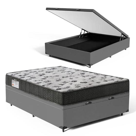 Imagem de Cama Box Baú com Colchão de Espuma D33 Ortobom ISO 100 Viúva 128cm