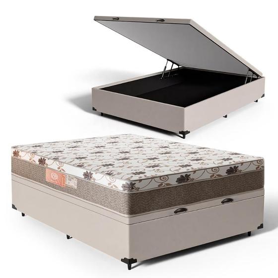 Imagem de Cama Box Baú com Colchão de Espuma D33 Ortopédico Pillow In Luna Casal 138cm