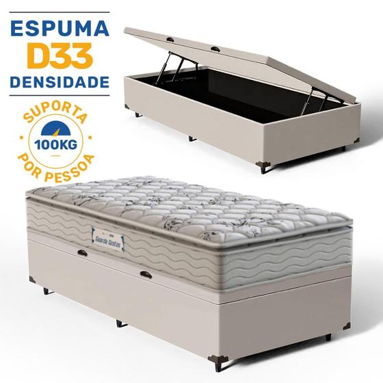 Imagem de Cama Box Baú com Colchão de Espuma D33 Probel Guarda-Costas ProEvidence Plus Solteiro 88cm