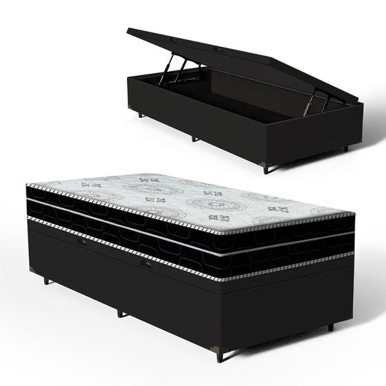 Imagem de Cama Box Baú com Colchão de Espuma D45 Pillow In Anjos OrtoConfort Solteiro 78cm