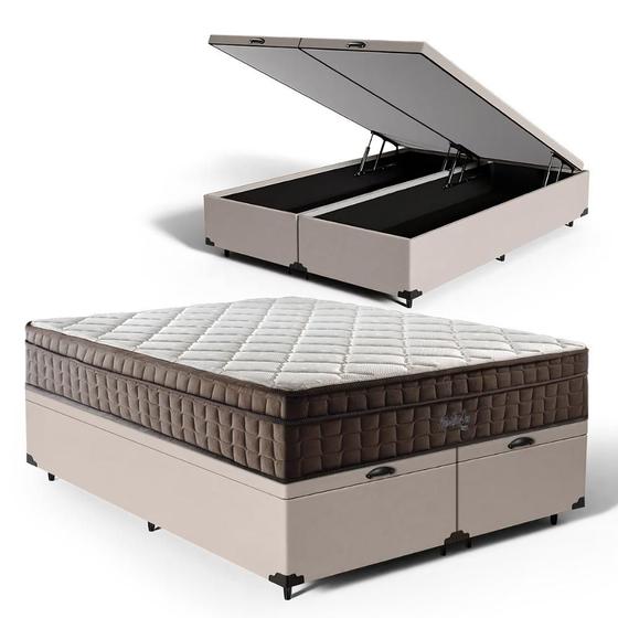 Imagem de Cama Box Baú com Colchão de Espuma D70 Pillow In Ultra Dream Anjos Queen 158cm