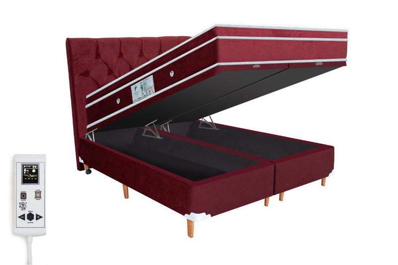 Cama Box Baú e Colchão Magnético Super King Massageador Bio com Cabeceira Compact Menor preço em Cama Box Baú e Colchão Magnético Super King Massageador Bio com Cabeceira Compact