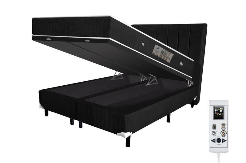 Cama Box Baú e Colchão Magnético Super King Massageador Bio Quântica