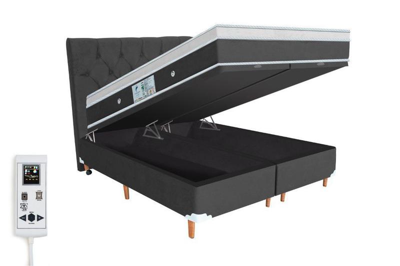 Cama Box Baú e Colchão Magnético Super King Massageador Bio Quântica