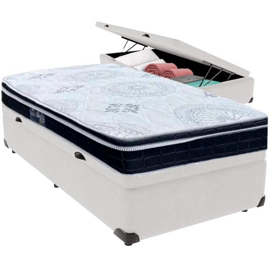 Imagem de Cama Box Baú e Colchão Orthosono D33 Com Euro Pillow Solteiro Anjos