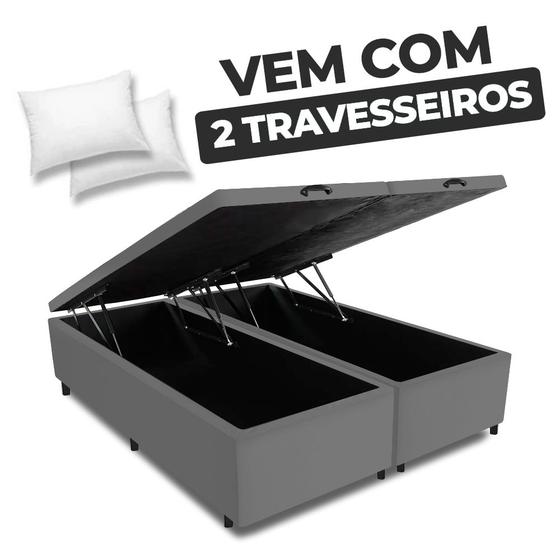 Imagem de Cama Box Baú King Base 193x203x52cm Varias Cores - Nova Box