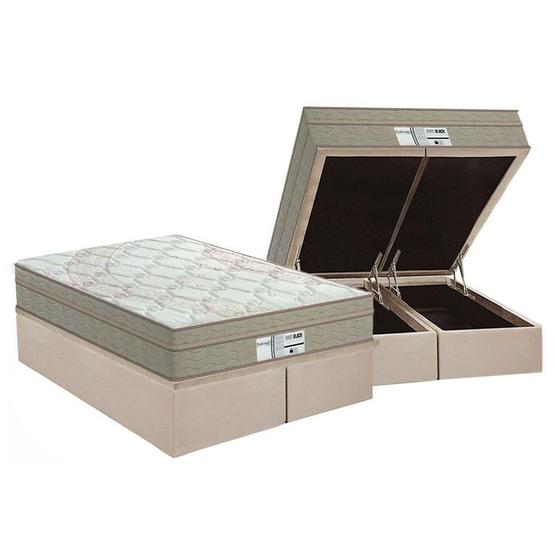 Imagem de Cama Box Baú King: Colchão Molas Probel Prolastic ProDormir Born + Base CRC Suede Clean(193x203)