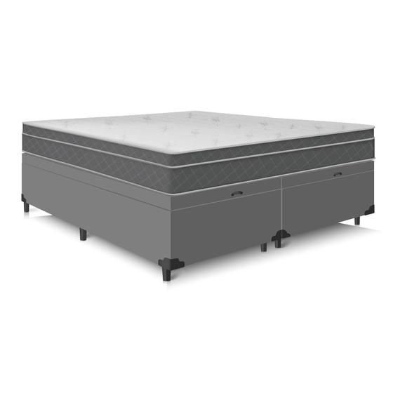 Imagem de Cama Box Baú King Com Colchão Confort Tec 193x203x42 Premium