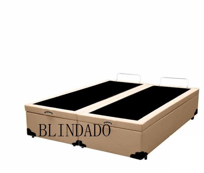 Imagem de Cama Box Baú Queen Blindado Com Pistão A Gás