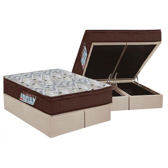 Cama Box Baú Queen Colchão Anatômico Ortobom D45 / EP ISO 150 Mega