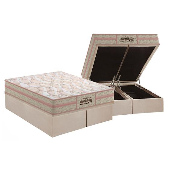 Cama Box Baú Queen Colchão Anatômico Probel D26 / AG65 Guarda Costas Mega Firme + Base CRC