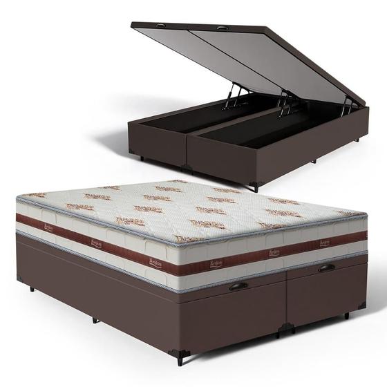 Imagem de Cama Box Baú Queen + Colchão de Molas Ensacadas - Anjos - Classic 158cm