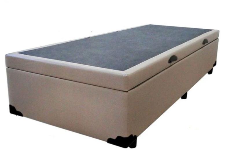 Imagem de Cama Box Baú Solteirao King Sintético Bege com 203x96x44cm