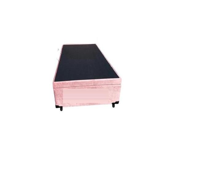 Imagem de Cama Box Baú Solteirao King Suede Rosé com 203x96x44cm