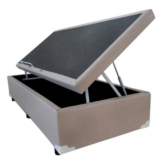 Imagem de Cama Box Baú Solteiro 78 X 188 - Sintético Bege