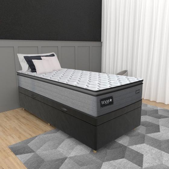 Imagem de Cama Box Baú Solteiro 88cm Molas Ensacadas D28 Texas Gazin JSW