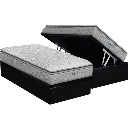 Imagem de Cama Box Baú Solteiro: Colchão Ortopédico Probel D45 Guarda Costas PróExtreme Plus + Base CRC Suede Black (88x188)