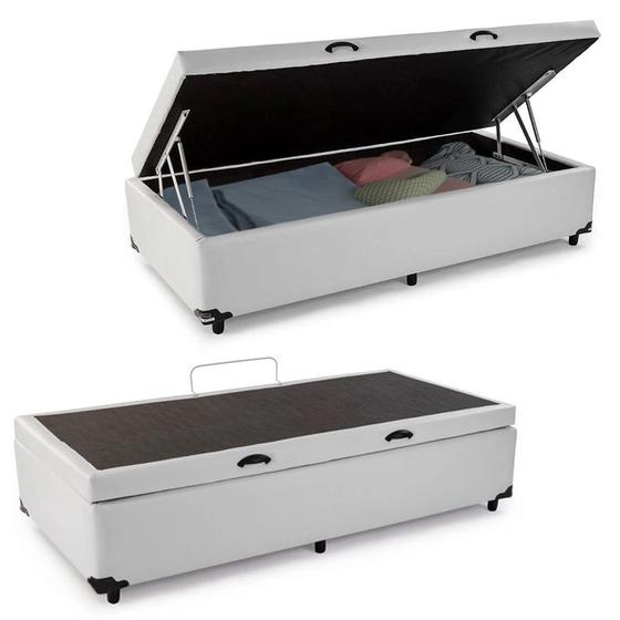 Cama Box Baú Solteiro Sintético SerenePrime Branco 88x188x44 Menor preço em Cama Box Baú Solteiro Sintético SerenePrime Branco 88x188x44