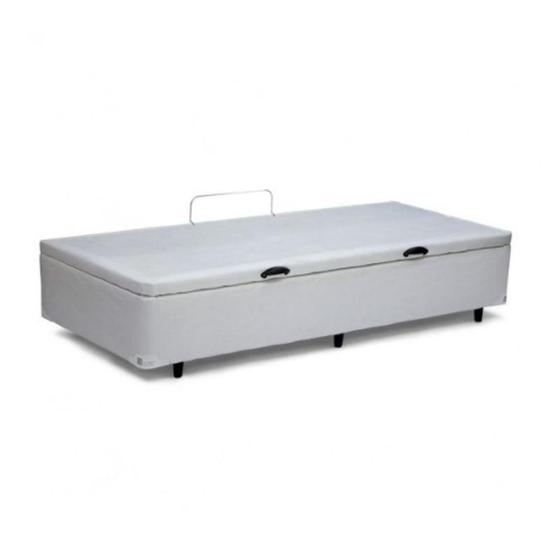 Imagem de Cama Box Baú Solteiro SP Móveis Sintético Branco - 45x78x188