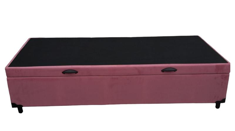 Imagem de Cama Box Baú Solteiro Suede Rosé com 78cm de largura