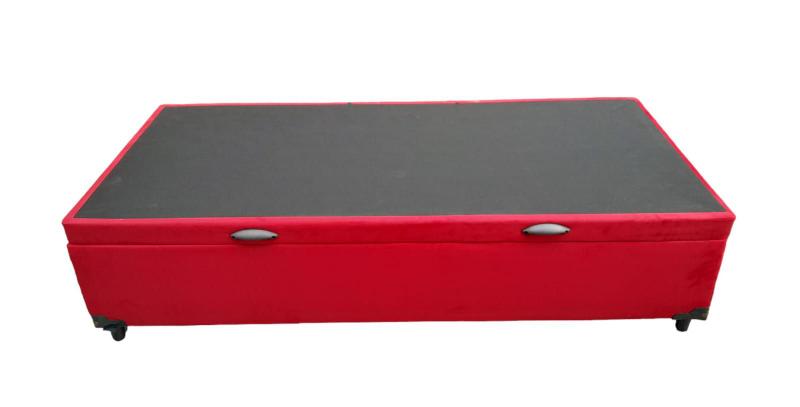 Imagem de Cama Box Baú Solteiro Suede Vermelho