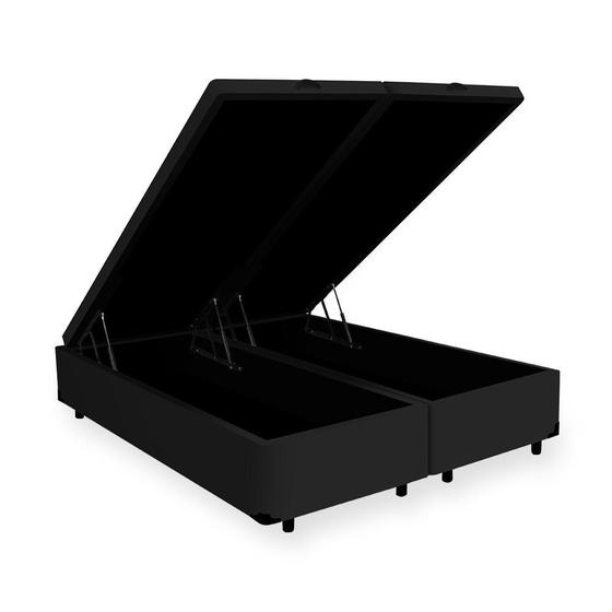 Imagem de Cama Box Baú Super King Preto 193x203x37cm