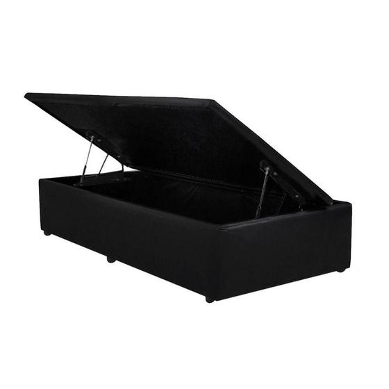 Imagem de Cama Box Baú Universal Solteiro Courano Black (88x188x37) - Luckspuma