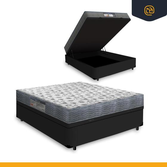 Imagem de Cama Box Baú Viúva + Colchão D33 Ortobom Iso 100 128cm