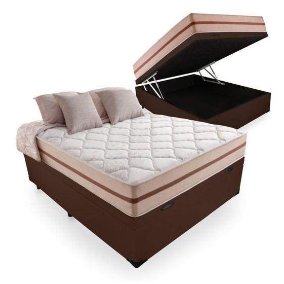 Cama Box Baú Viúva + Colchão de Molas Ensacadas - Anjos - Classic 128cm Menor preço em Cama Box Baú Viúva + Colchão de Molas Ensacadas - Anjos - Classic 128cm