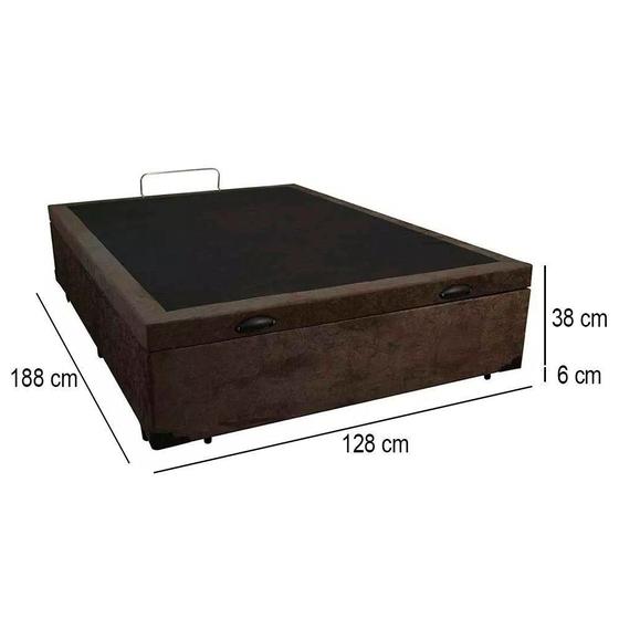 Imagem de Cama Box Baú Viúva Serene Suede Marrom 44x128x188