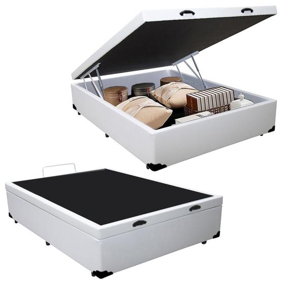 Imagem de Cama Box Baú Viúva SerenePrime Sintético Branco 44x128x188