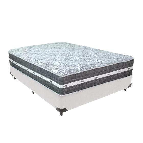 Imagem de Cama Box Bege e Colchão Casal Black Grafit Anjos