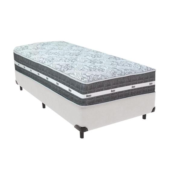 Imagem de Cama Box Bege e Colchão Solteiro Black Grafit Anjos