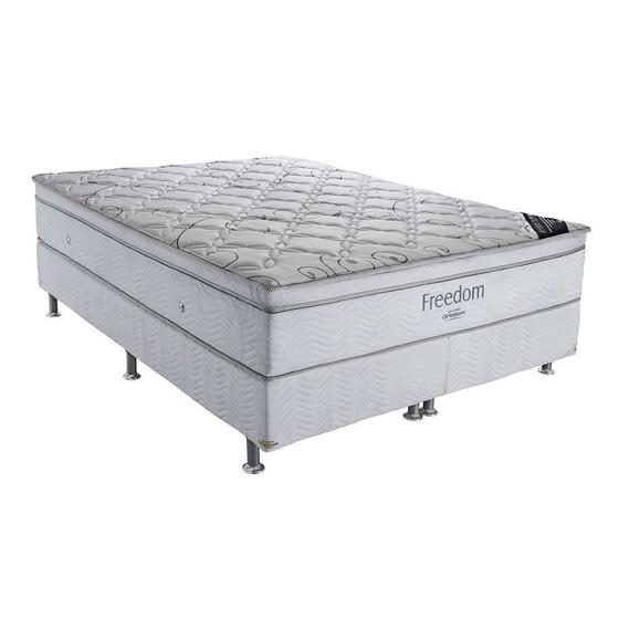 Imagem de Cama Box Bipartida Light com Colchão Queen Molas Ensacadas Freedom (32x158x198) Branco