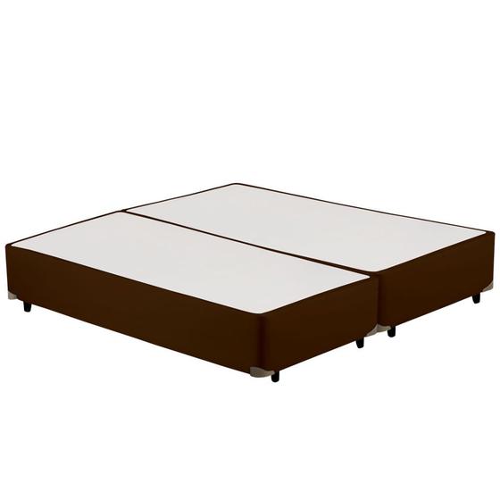 Imagem de Cama Box Bipartido KING SIZE Corano Marrom Universal - 193x203