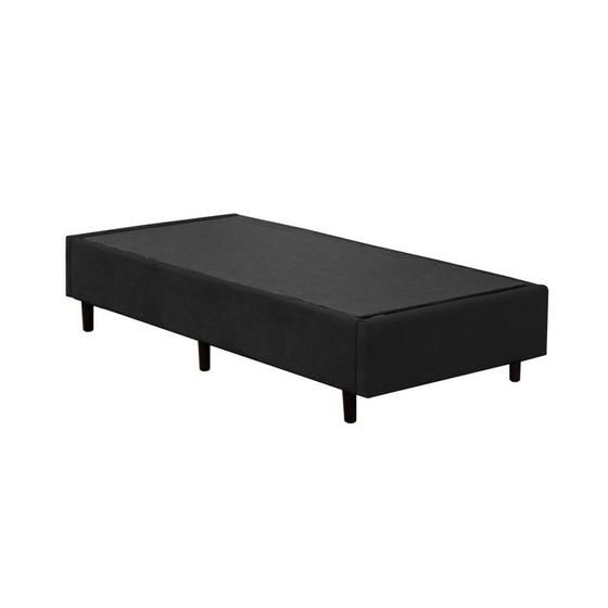 Imagem de Cama Box Blindado Solteirão HomeQueen Suede Preto 40x96x203