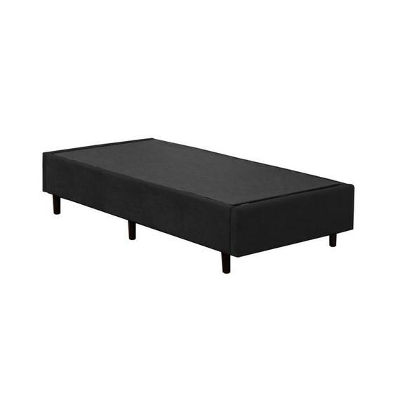 Imagem de Cama Box Blindado Solteirão NK Camas Suede Preto 40x96x203