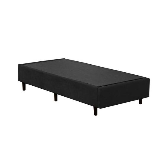 Imagem de Cama Box Blindado Solteirão Principe das Camas Suede Preto 96x203x40