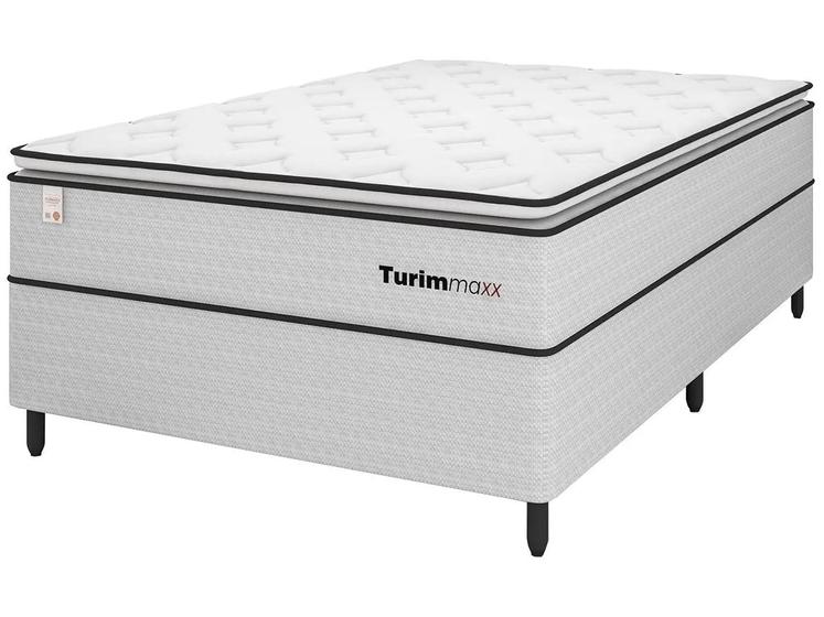 Cama Box (Box + Colchão) Casal Plumatex – de Molas Ensacadas 65cm de Altura Turim Maxx