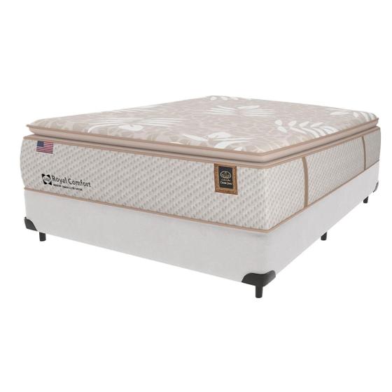 Imagem de Cama Box Branco e Colchão Casal Royal Comfort Plus Molas LFK Sealy