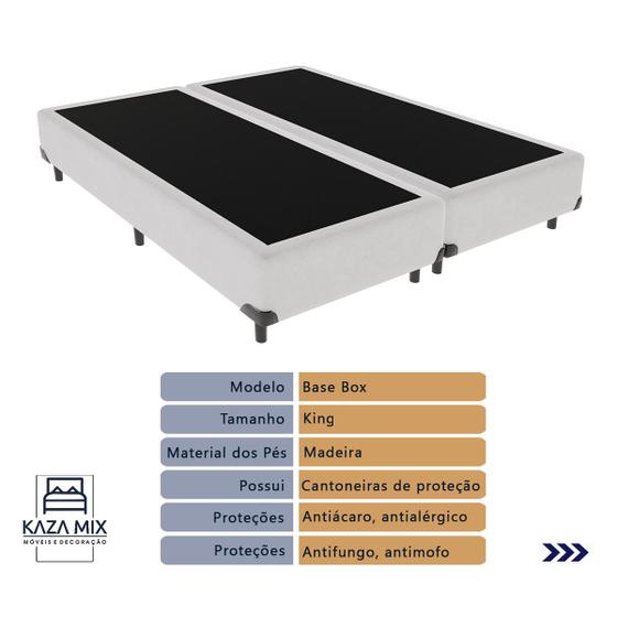 Imagem de Cama Box Branco e Colchão King Liz Premium Molas Ensacadas Unique