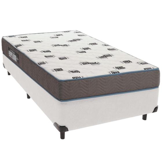 Imagem de Cama Box Branco e Colchão Light Espuma D33 Solteiro Ortobom