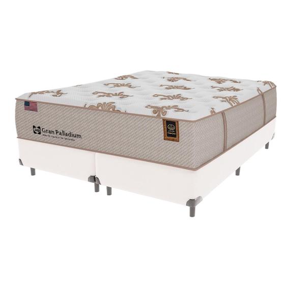 Imagem de Cama Box Branco e Colchão Queen Gran Paladium Molas LFK Sealy