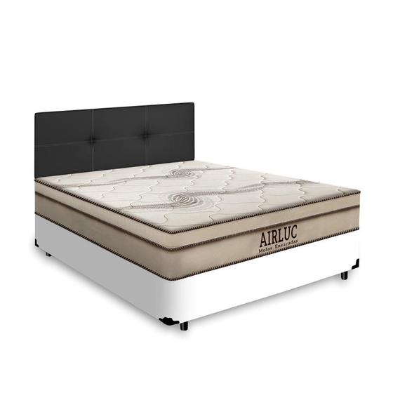 Imagem de Cama Box + Cabeceira Iris e Colchão Casal Gazin Airluc 138cm