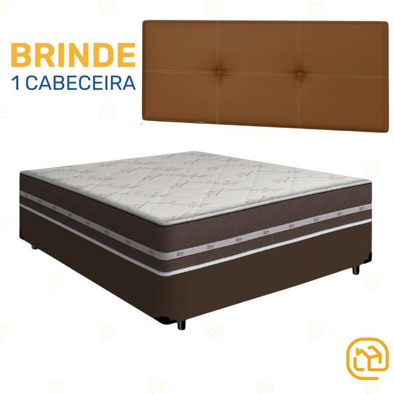 Imagem de Cama Box + Cabeceira Painel Iris + Colchão Casal Classic Superlastic 138cm