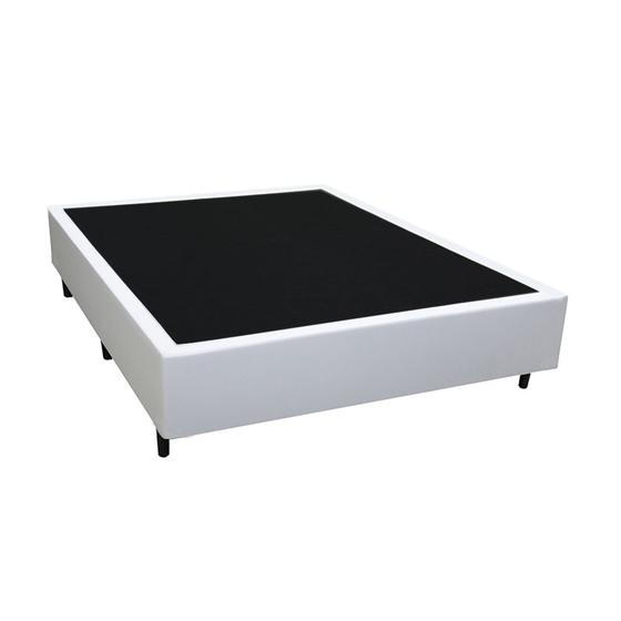 Cama Box Casal 138 Branco Sintetico - Santo Box Menor preço em Cama Box Casal 138 Branco Sintetico - Santo Box